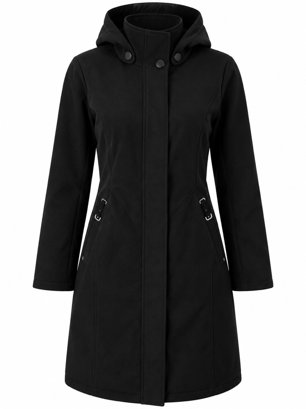 Novelti Adorable Junior Black Long Hooded Coat Size 7/8